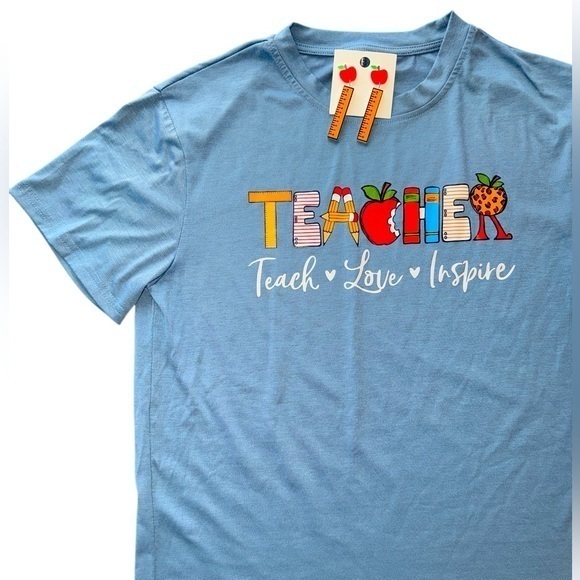 Teacher Shirt with Matching Earrings Size XS/S - Picture 1 of 4